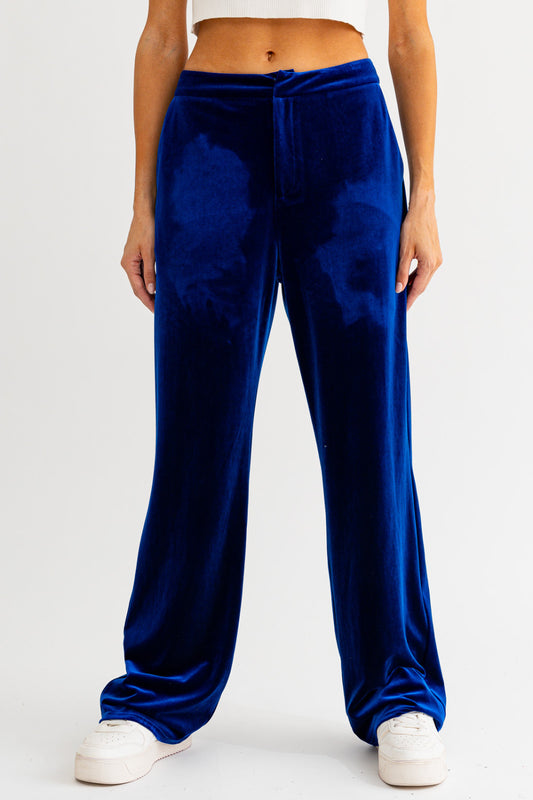 BLUE VELVET LOW/MID WAISTED PANTS