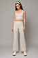 FLARE MID-WAISTED BEIGE PANTS